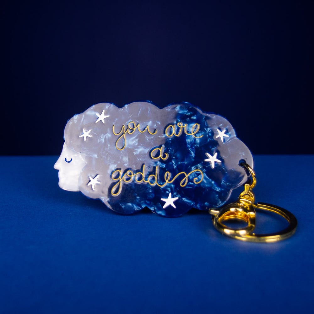 You Are A Goddess Keyring by Lisa Junius