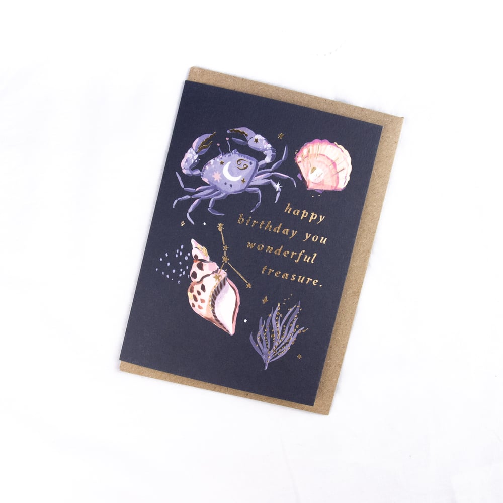 Cancer Zodiac Card by Sister Paper Co.