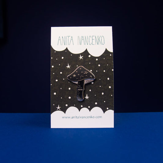 Celestial Mushroom Pin Badge - Toadstool Enamel Pin Badge