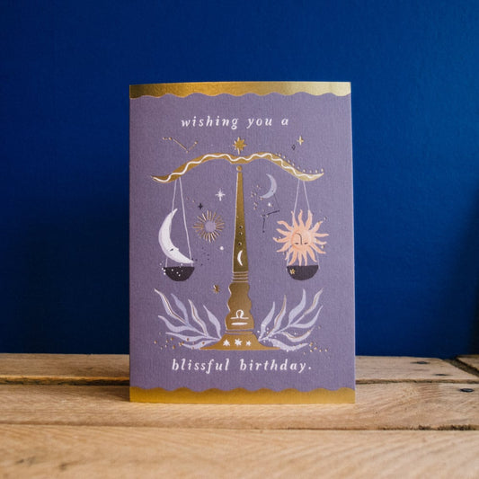 Libra Zodiac Card by Sister Paper Co.
