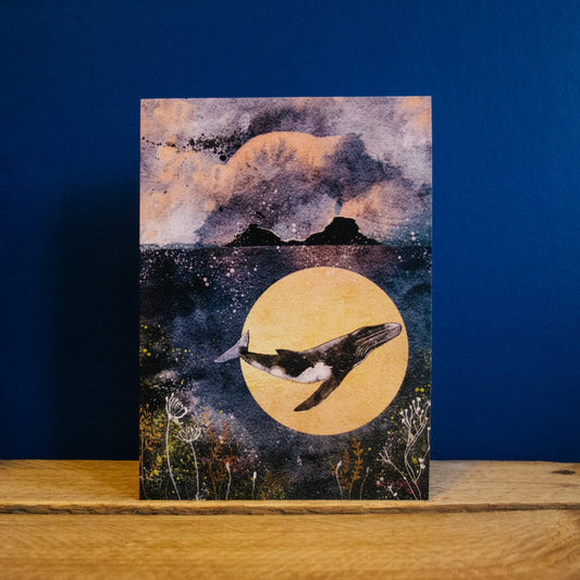 Whale & Moon Card by Glitter and Earth