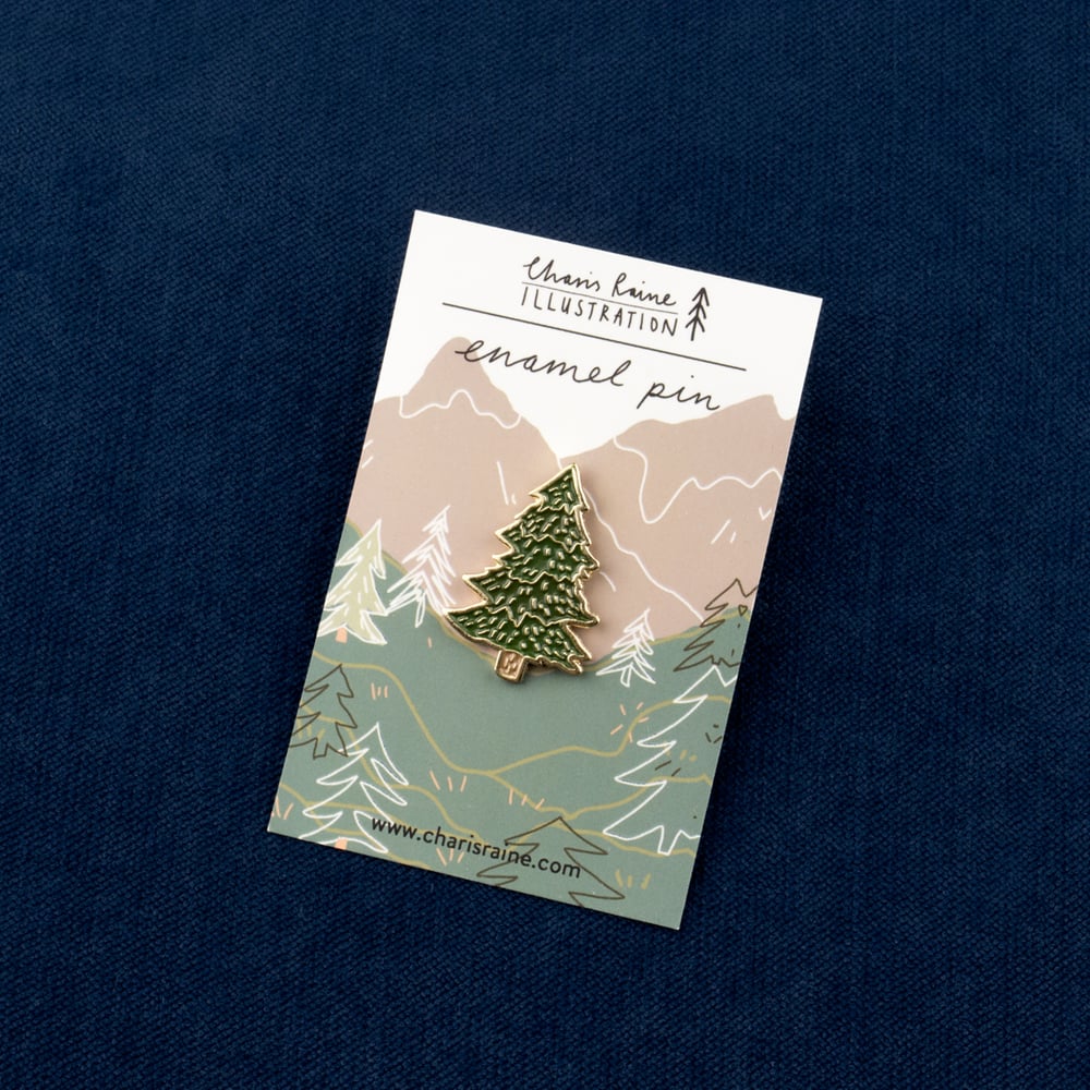 Pine Tree Enamel Pin by Charis Raine Illustration