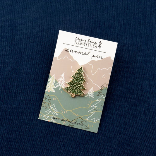 Pine Tree Enamel Pin by Charis Raine Illustration