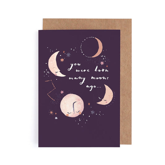 "Many Moons" Moon Birthday Card by Sister Paper Co.