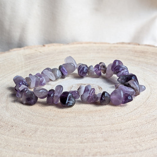 Amethyst Stone Chip Bracelet