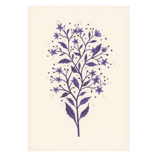 Purple Cosmic Wildflower Card by Becky Amelia