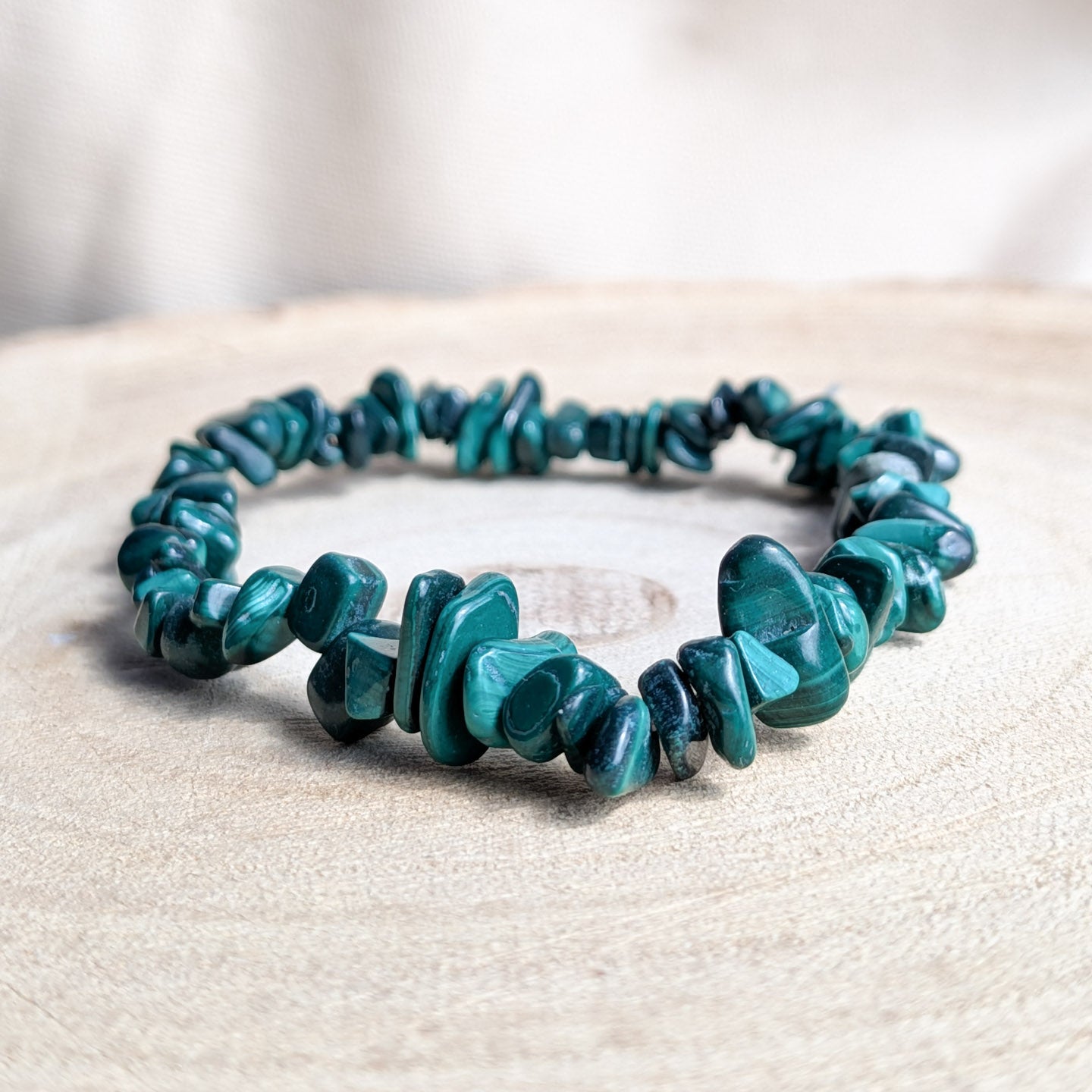 Malachite Stone Chip Bracelet