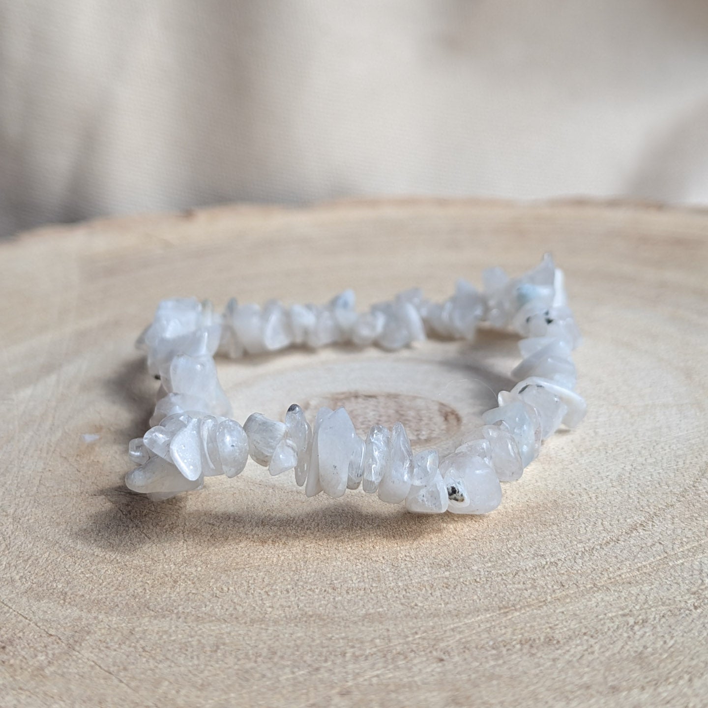 Rainbow Moonstone Stone Chip Bracelet