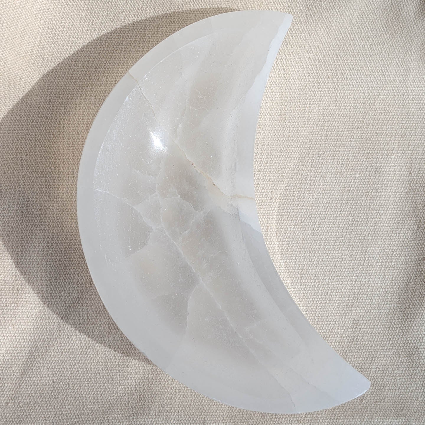 Selenite Moon Crystal Charging Bowl