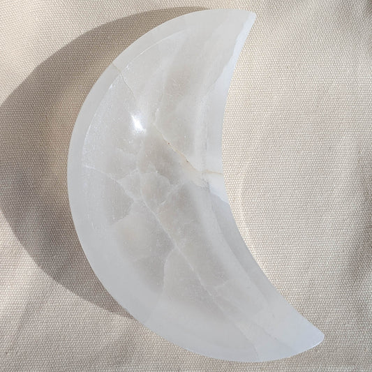 Selenite Moon Crystal Charging Bowl