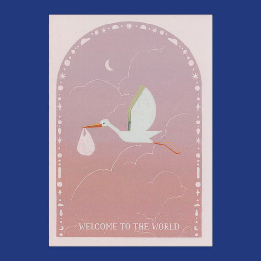 Welcome To The World (Pink) Greeting Card by Lione & Sheikh